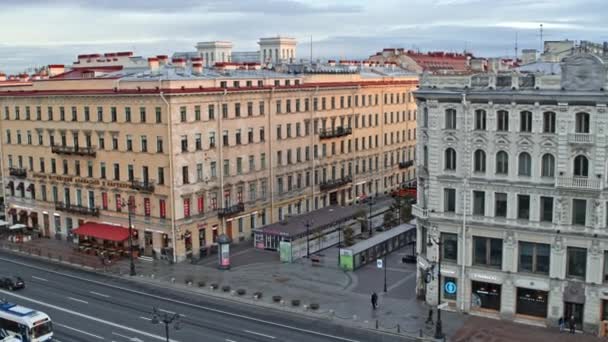 Toit Vue Sur Centre Ville Heure Été Pétersbourg Russie Images — Video