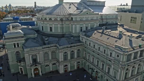 Mariinsky Theater Drone View Rusland Sint Petersburg 2021 Hoge Kwaliteit — Stockvideo