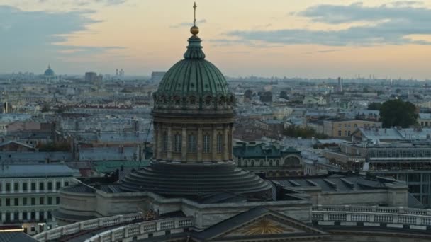 Drónra Néző Történelmi Katedrális Város Központjában Gyönyörű Városi Táj Kiváló — Stock videók