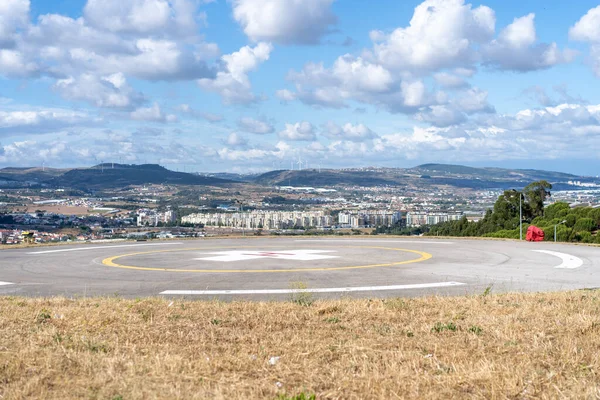Helipad Helicopter Landing Pad Emergency Hospital Portugal Cloud Sky City — Fotografia de Stock