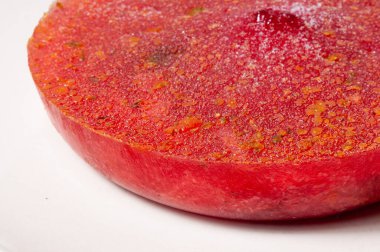 Donmuş çorbaya yakın çekim. Donmuş borç.