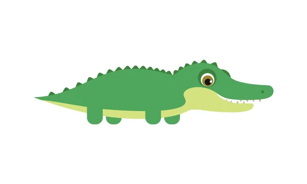 Cute Crocodile Vector Illustration Cartoon Funny Animal — Stock Vector