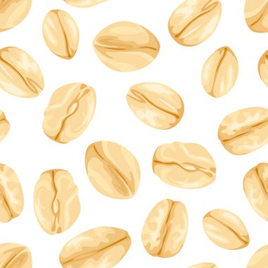 Yulaf gevreği pürüzsüz desen. Çizgi film tarzı yulaf ezmesinin vektör çizimi. Sağlıklı gıda geçmişi.