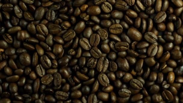 Schwarze Kaffeebohnen Schwarze Kaffeebohnen Zur Kaffeezubereitung — Stockvideo