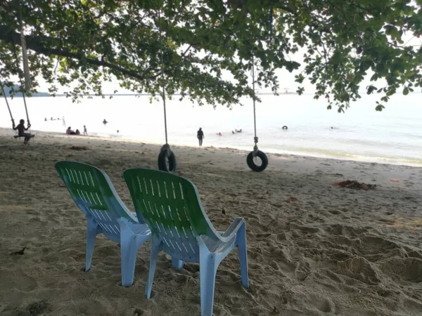 Perak Malaysia November 2021 Kegiatan Rekreasi Masyarakat Pantai Eksotis Teluk — Stok Foto