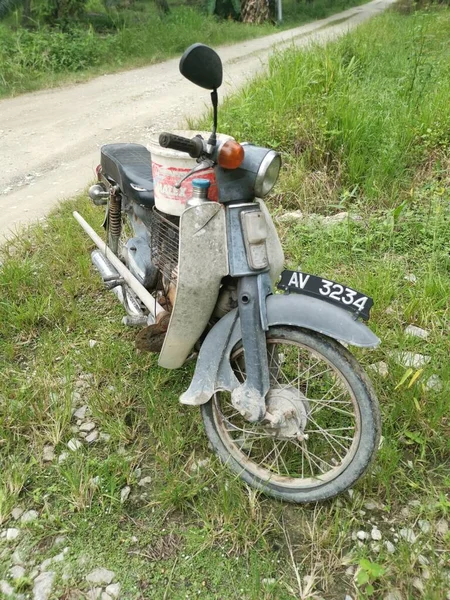 Perak Malasia Noviembre 2021 Vintage Motorcycle Park Outskirt Plantation Carrying — Foto de Stock