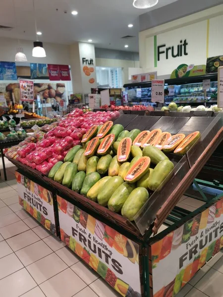 Perak Malaysia Oktober 2021 Sorten Importierter Und Lokaler Früchte Verpackung — Stockfoto