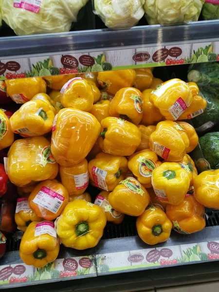 Pérák Malajsie Listopad 2021 Odrůdy Dováženého Místního Ovoce Zeleniny Zabalené — Stock fotografie