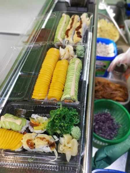 Perak Malaysia December 2021 Kitchen Layout Sushi Preparation Table Vegetable — 图库照片