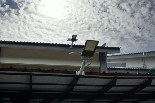 Luz Calle Led Solar Porche Delantero —  Fotos de Stock