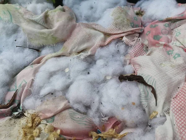 Thrown Away Torn Cotton Mattress — Foto Stock