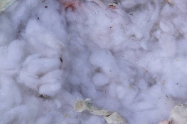 Yırtılmış ve yıpranmış pamuklu yatak 