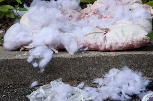 Torn Worn Out Cotton Mattress — Foto Stock