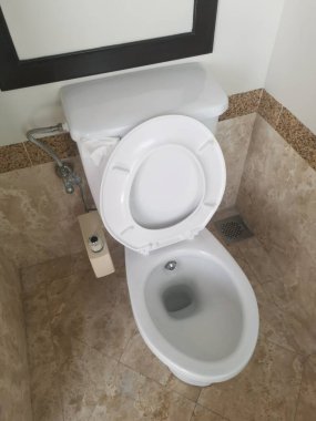 white towel seat with bidet shower.