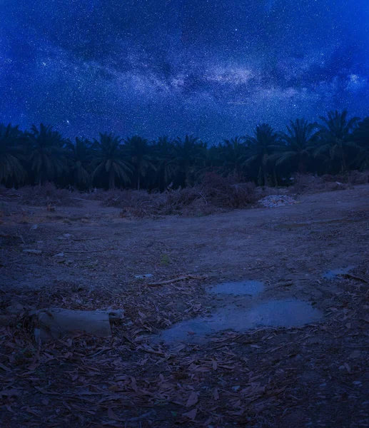 Adegan Larut Malam Tanah Kosong — Stok Foto