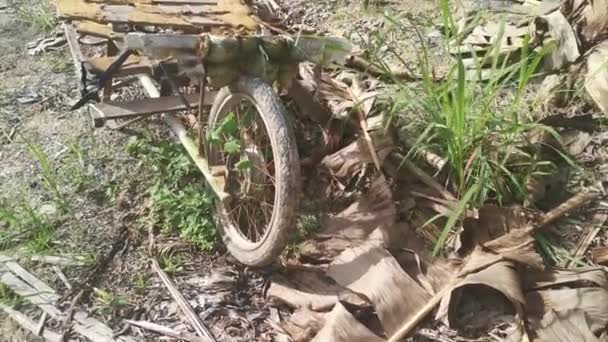 Perak Malaysia February 2022 Scene Modified Trolley Motorcycle Wheel Farm — Stock Video