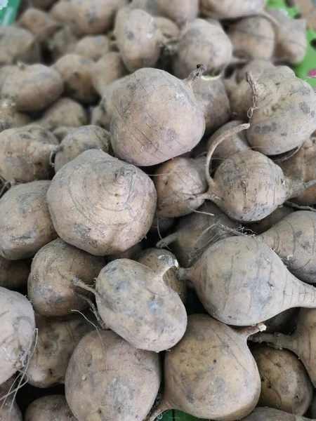 Heap Brown Jicama Turnip — Stock Photo, Image