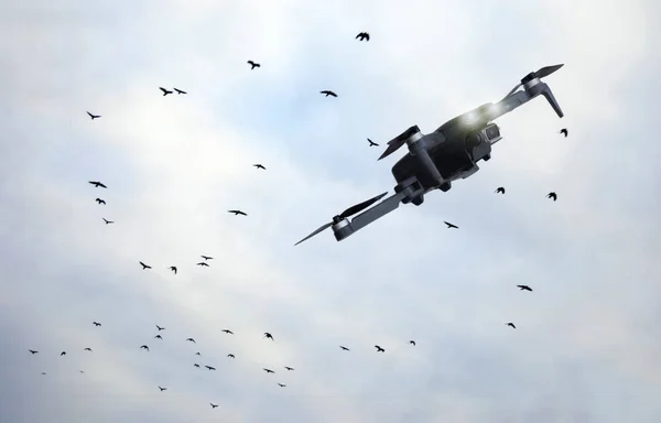 Speelgoed Drone Vliegen Hoog Lucht — Stockfoto