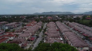 Banliyö manzarasının havadan görünüşü