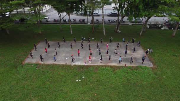 Perak Malaysia April 2022 Sekelompok Wanita Berolahraga Aerobik Taman Umum — Stok Video