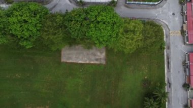 Banliyö manzarasının havadan görünüşü