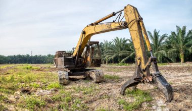 sarı renkli hidrolik kazıcı makinesi.
