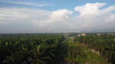 Banliyöde sabahın erken saatlerinde gökyüzünün havadan çekilmiş görüntüleri.