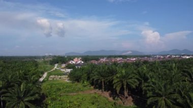 Banliyöde sabahın erken saatlerinde gökyüzünün havadan çekilmiş görüntüleri.