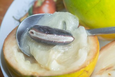 olgun sarı Pouteria caimito meyvesi.