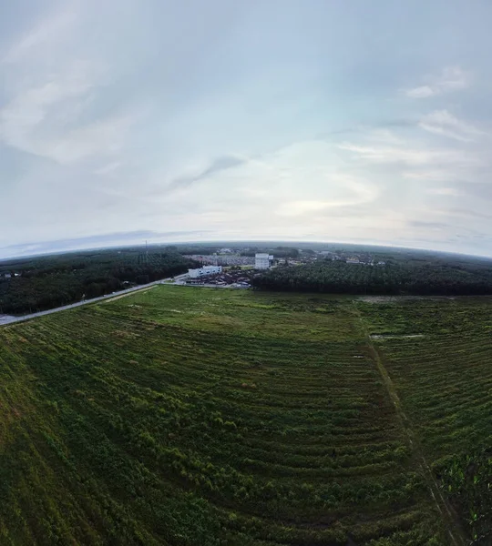 Aerial Scene Concrete Elevated Water Storage Tank Town — Zdjęcie stockowe