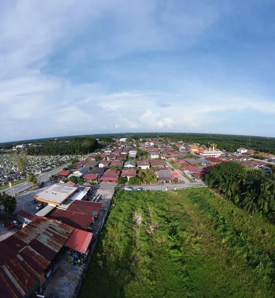 Escena Aérea Del Cielo Diurno Ciudad Suburbia — Foto de Stock