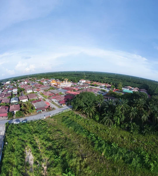 Aerial Scene Daytime Sky Suburb Town — Stok fotoğraf