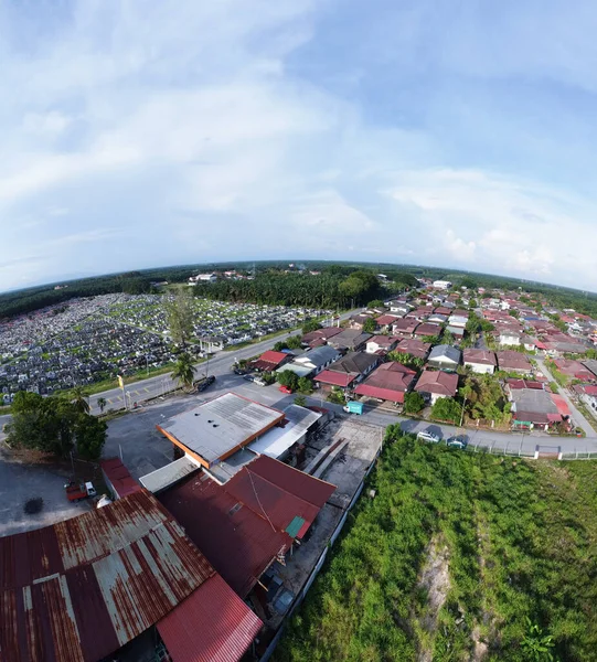 Aerial Scene Daytime Sky Suburb Town — Stok fotoğraf