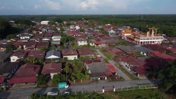 Aerial Scene Daytime Blue Sky Suburb Town — Video Stock