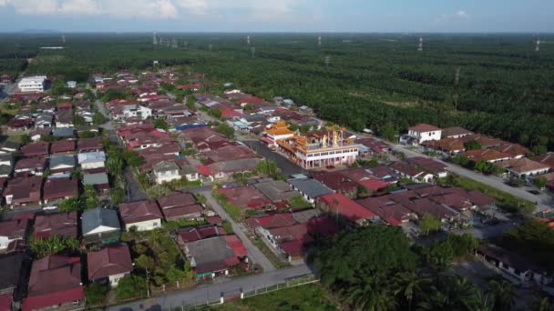 Aerial Scene Daytime Blue Sky Suburb Town — Video Stock