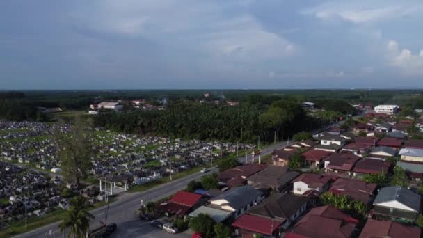 Aerial Scene Daytime Blue Sky Suburb Town — Vídeo de Stock