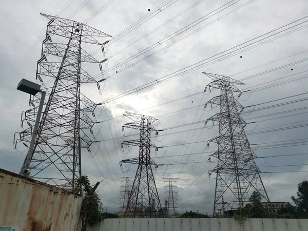 Power Line Electrical Transmission — Stockfoto