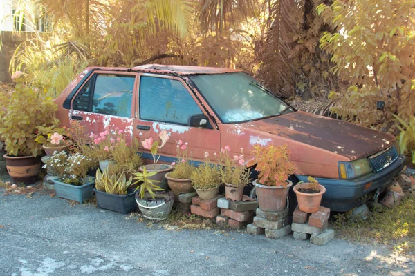 Infrared Image Scene Abandoned Vehicle Bushes — Stock Photo, Image