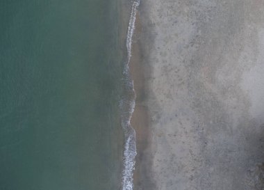 aerial view looking down on the shoreline.