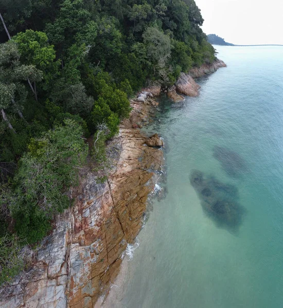 Aerial View Looking Shoreline — Fotografia de Stock