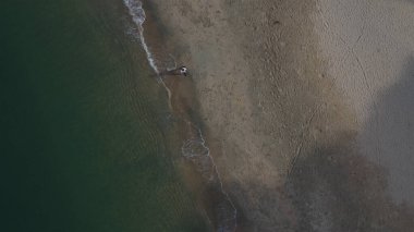 Hava manzarası kıyı şeridine bakıyor.