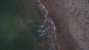 looking down from sky down below the shoreline.