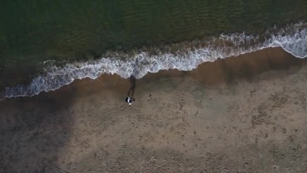 Zvýšený Pohled Mořské Vlny Pohybující Pláž — Stock video