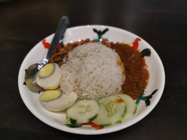Plate Asian Local Nasi Lemak — Stok Foto