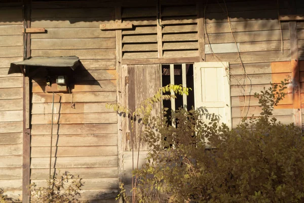 Infrared Image Abandoned Isolated Wood House Plantation — Stockfoto