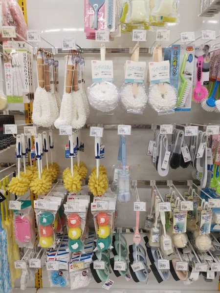 Perak Malaysia August 2022 Variety Domestic Scrub Brushes Hanging Shelves — ストック写真