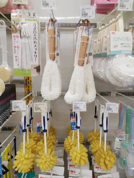 Perak Malaysia August 2022 Variety Domestic Scrub Brushes Hanging Shelves — Fotografia de Stock