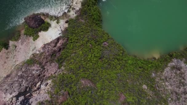 Aerial Scene Granite Hill Looking Abandoned Mine Ponds — Vídeo de stock