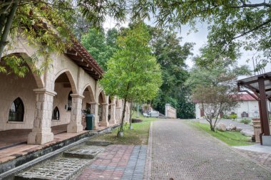 Penang,Malaysia. August 10,2022: Outdoor vicinity scene of the Roman Catholic church building landscape at Minor Basiclica of St Anne's church, Bukit Mertajam.