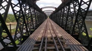 an old abandoned old railway track.